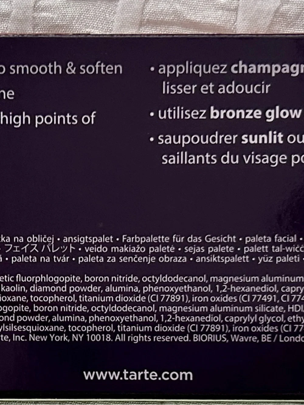 tarte Glow Bar Highlighter Palette - Champagne Peach